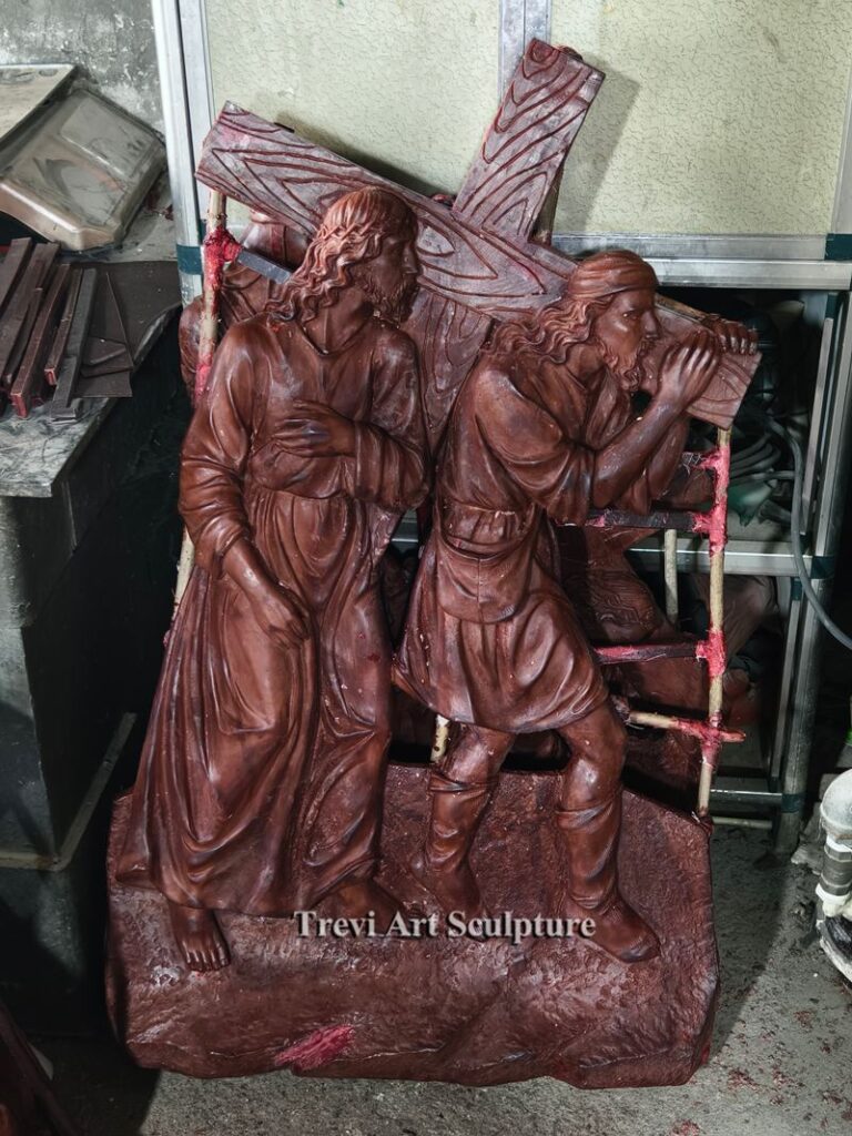 wax shell of bronze relief