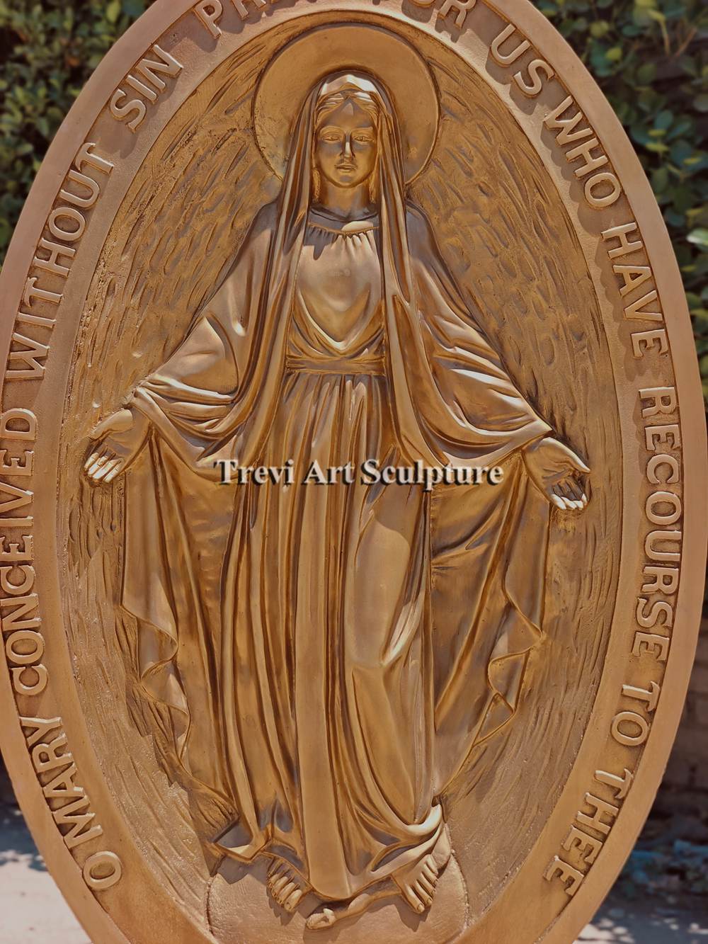 Bronze Mary Relief Sculpture