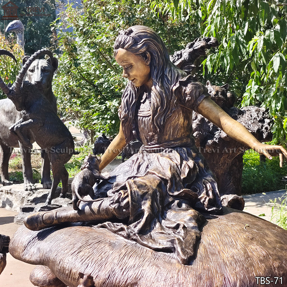Bronze Statue of Alice in Wonderland details