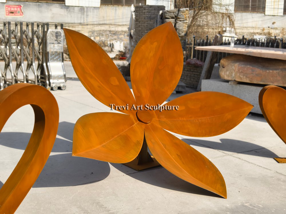 Corten Steel Flower Sculpture