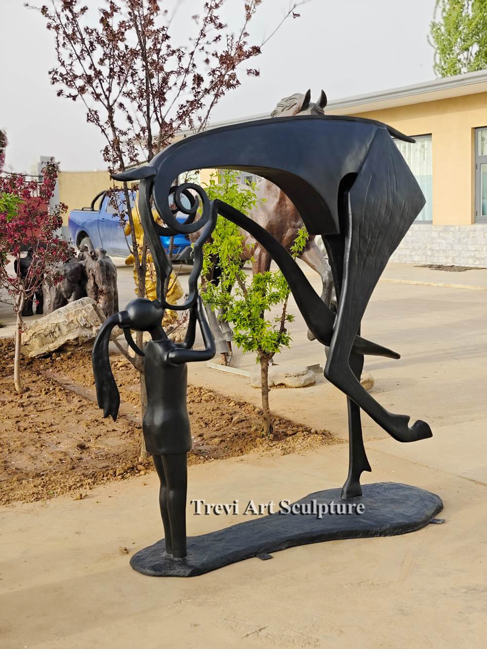 Emmanuel Kieffer Kiss Horse Statue