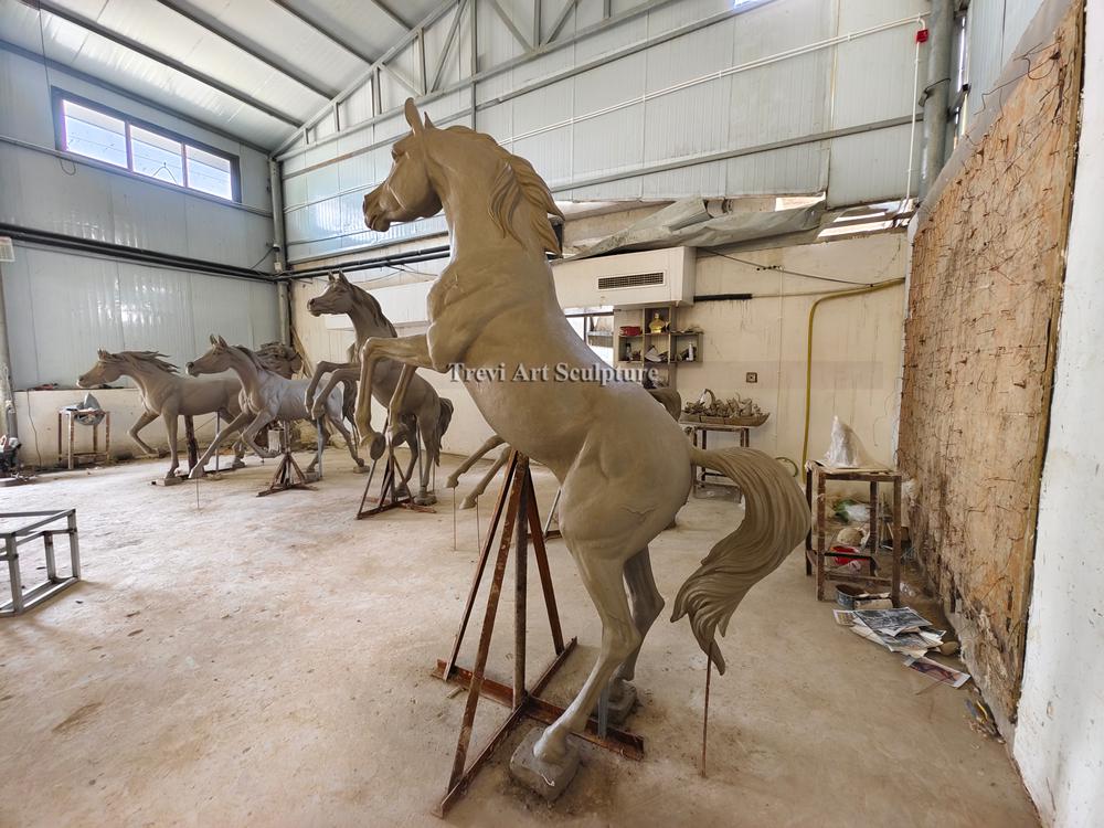 Jumping horse clay model