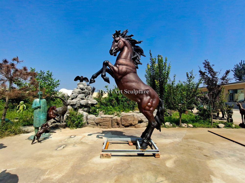Life-Size jumping Bronze Horse Statue