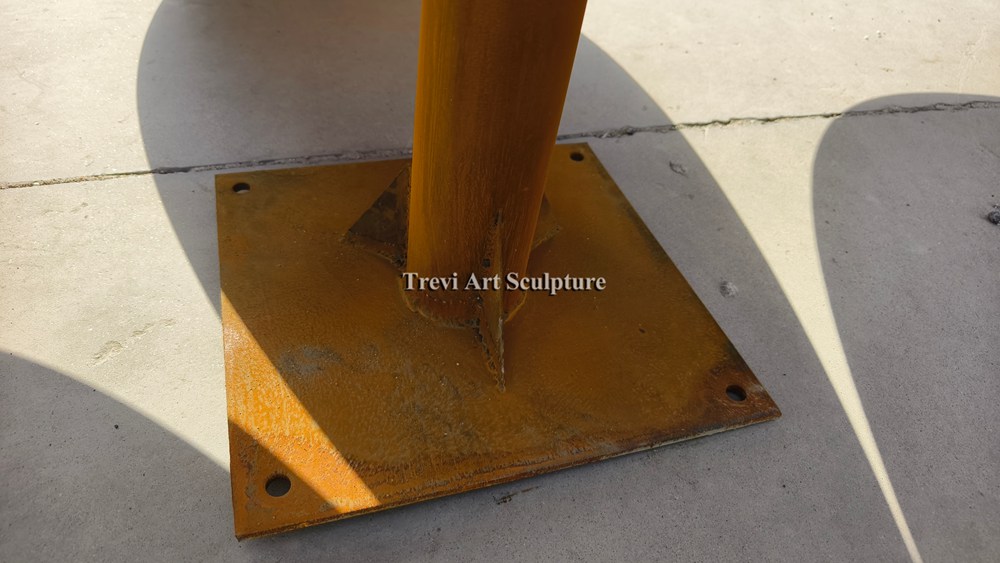 Modern Outdoor Rusted Metal flower statue base