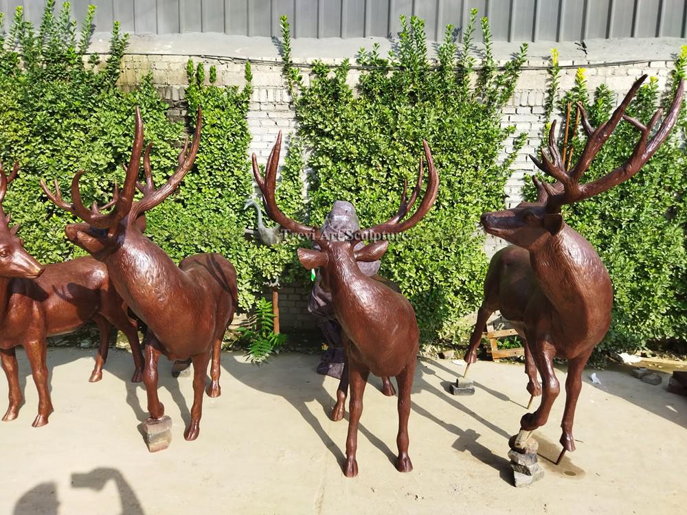 bronze deer sculptures