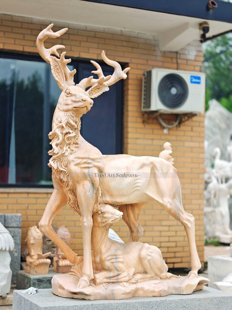 marble elk statue