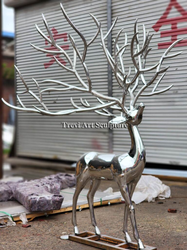 metal deer sculpture