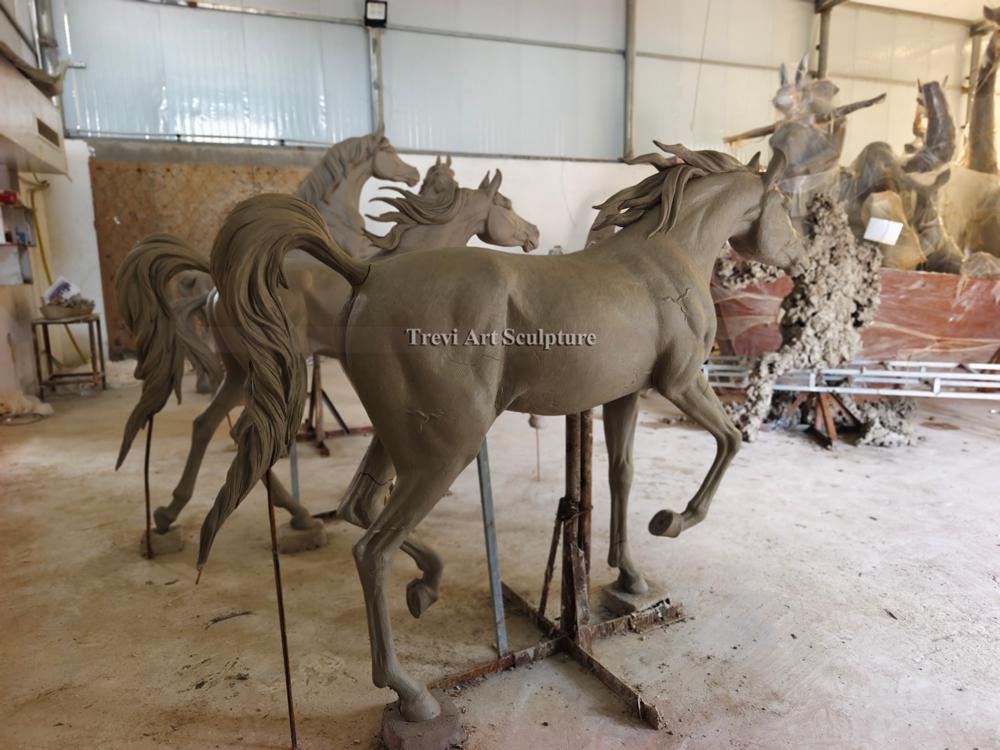 standing horse clay model