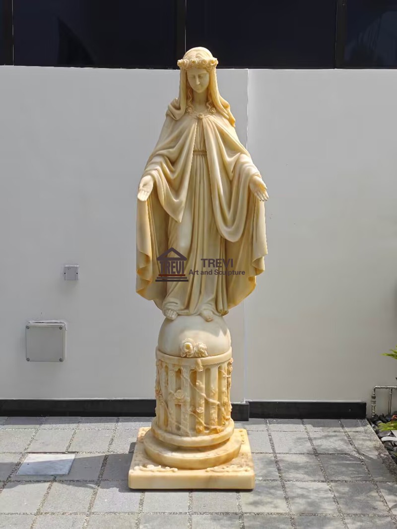 antique finish marble Mary statue feedback from Singapore