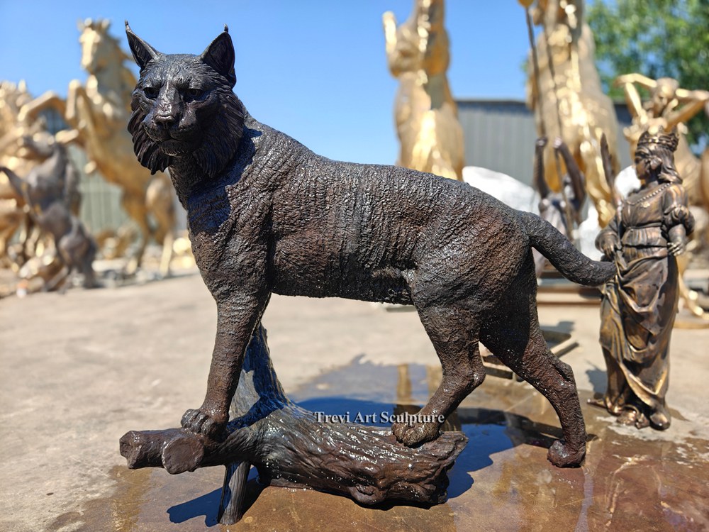 Bronze Bobcat Statue Campus Mascot