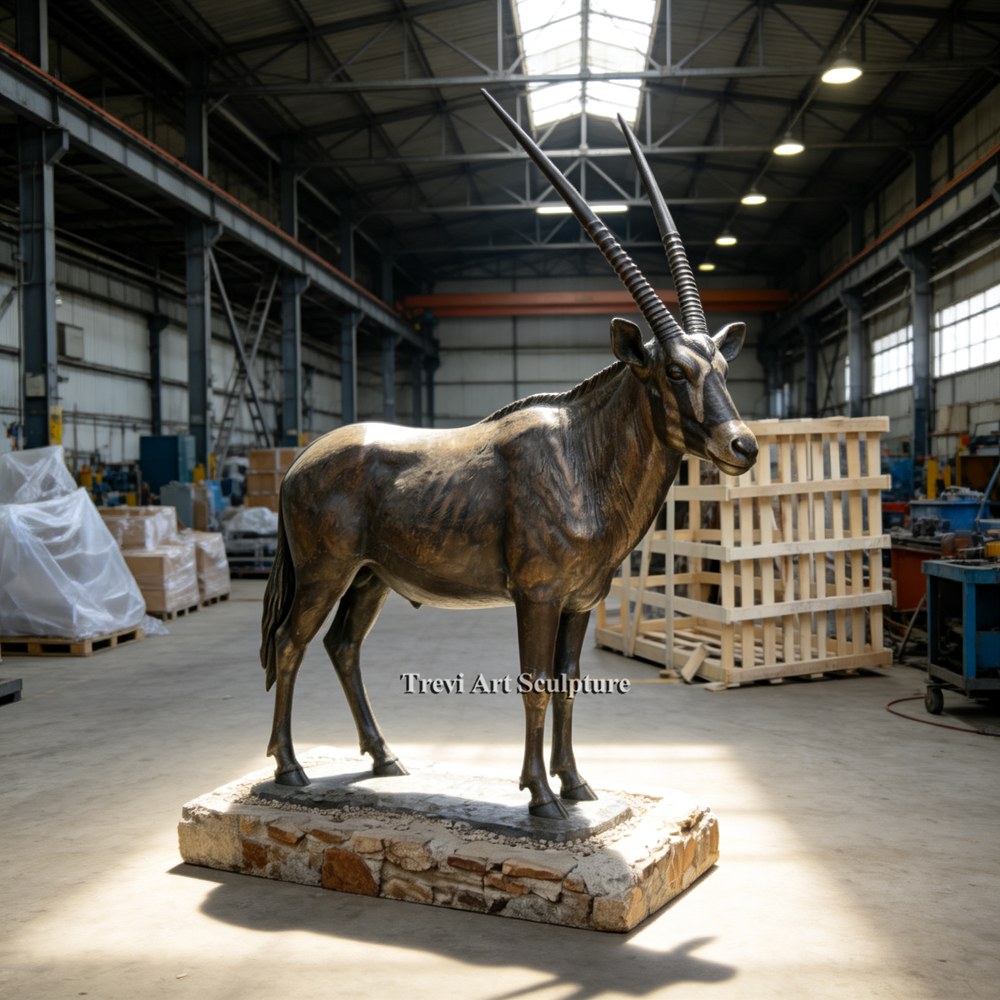 Life-Size Bronze Oryx Statue for Garden