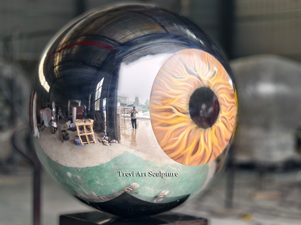 mirror polished Stainless Steel Eye Sculpture