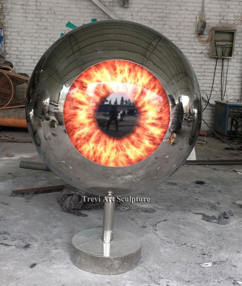 polished Stainless Steel Eye Sculpture